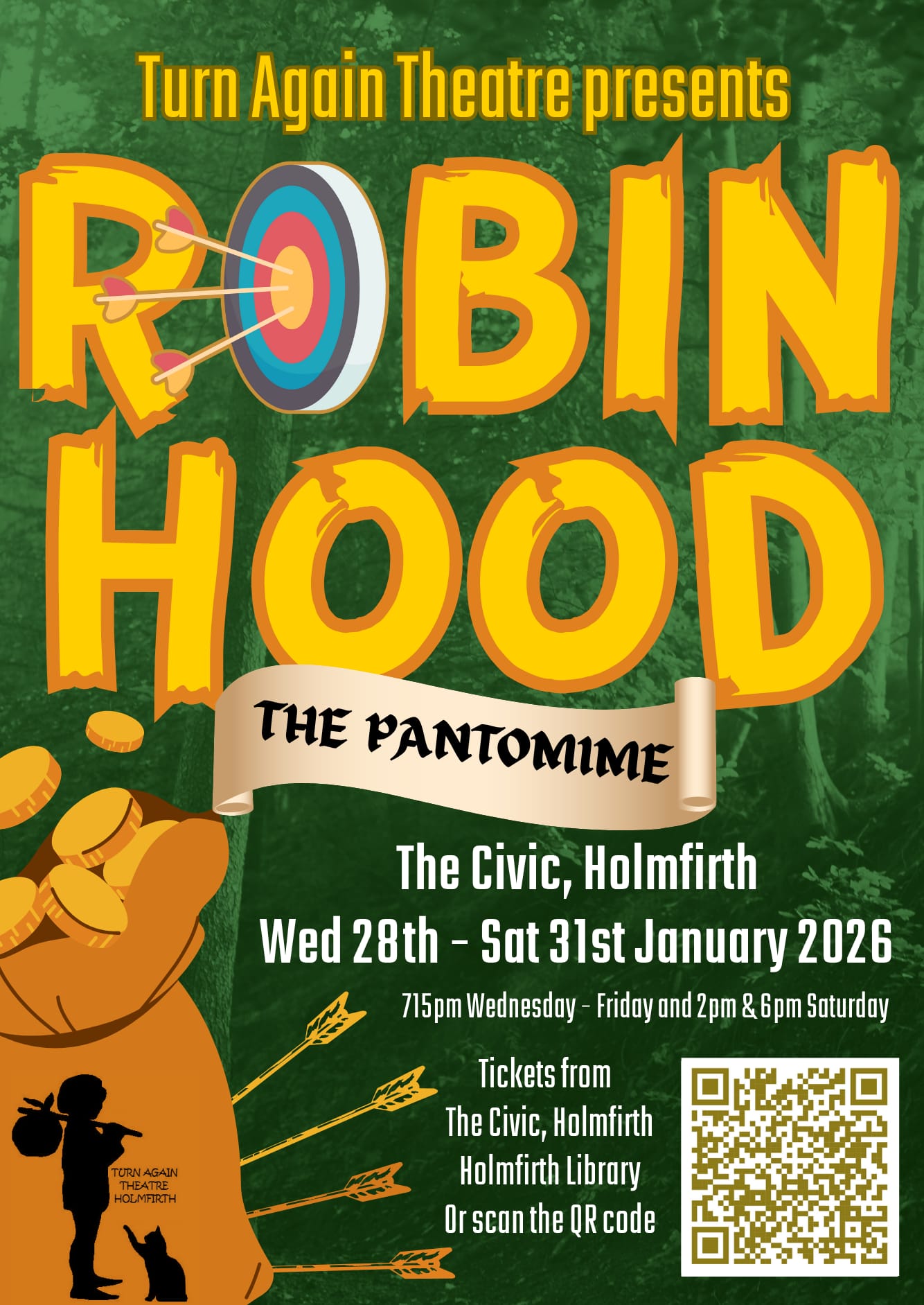 Panto poster. New NEW QR code.